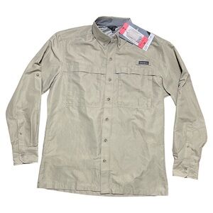 Eddie Bauer Men’s Guide Long Sleeve Rip Stop Button Down Shirt NWT In Beige Sz M